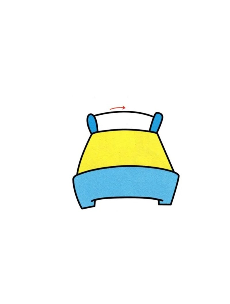 Easy how to draw a bed 4
