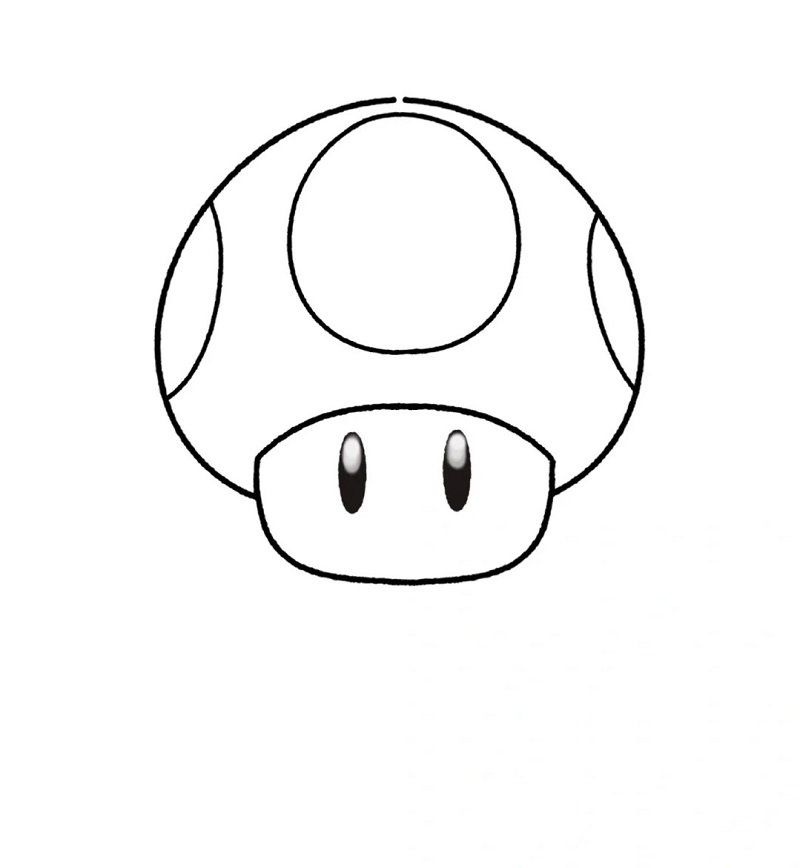 Easy how to draw a mushroom 4
