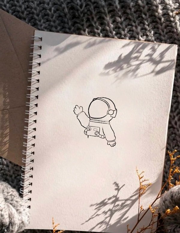 Easy how to draw an Astronaut 7