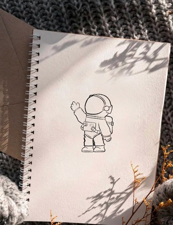Easy how to draw an Astronaut 8