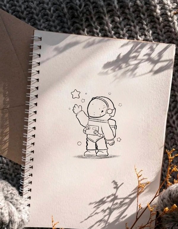 Easy how to draw an Astronaut 9 