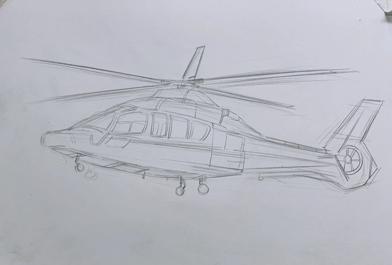 How to draw a army helicopter 1