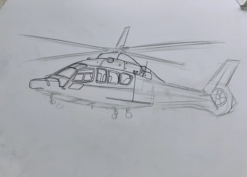 How to draw a army helicopter 2