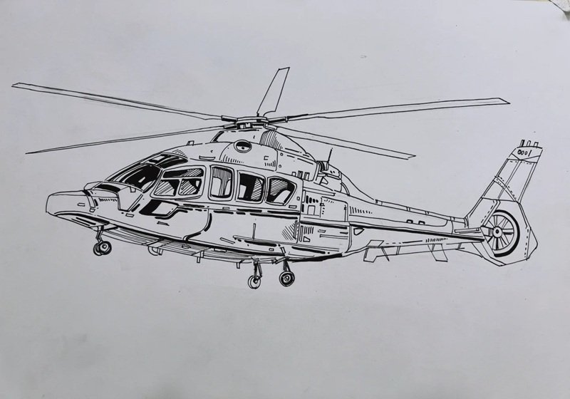 How to draw a army helicopter