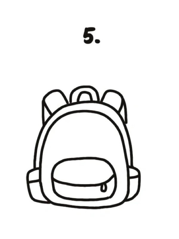 How to draw a backpack 5