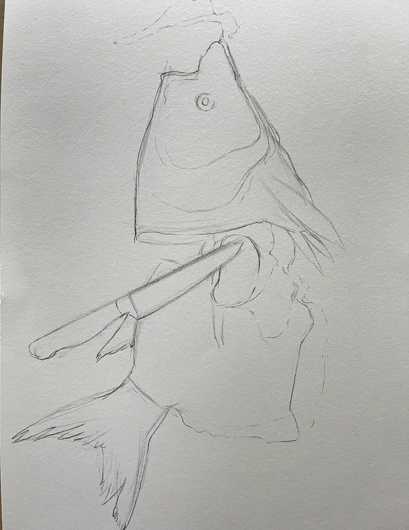 How to draw a bass fish step by step easy 1