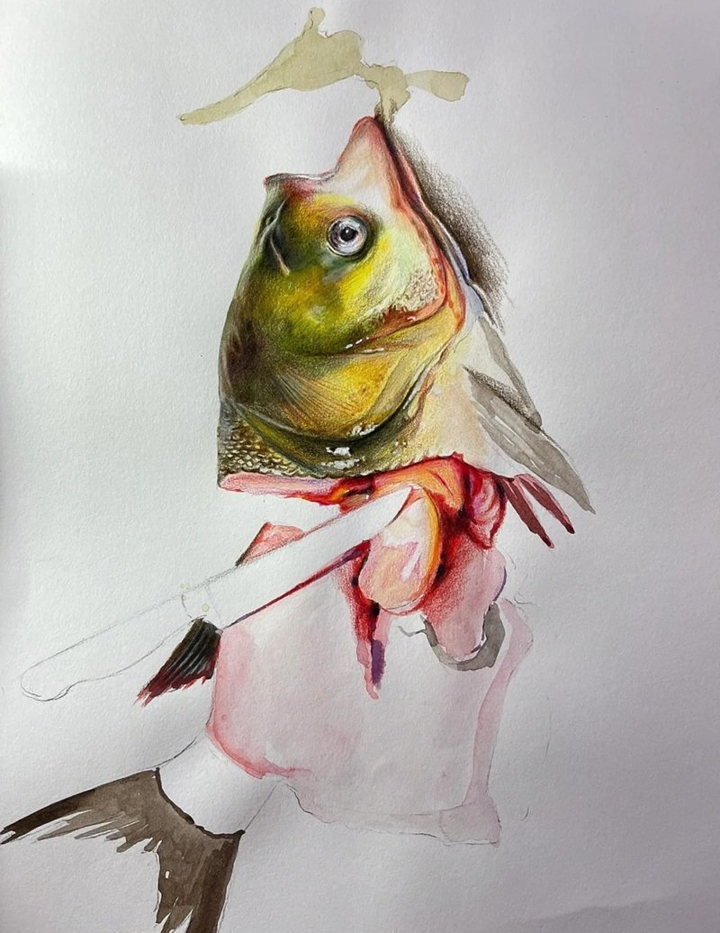How to draw a bass fish step by step easy 4