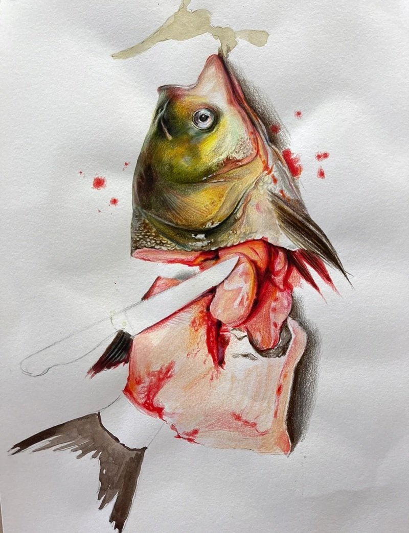 How to draw a bass fish step by step easy 5