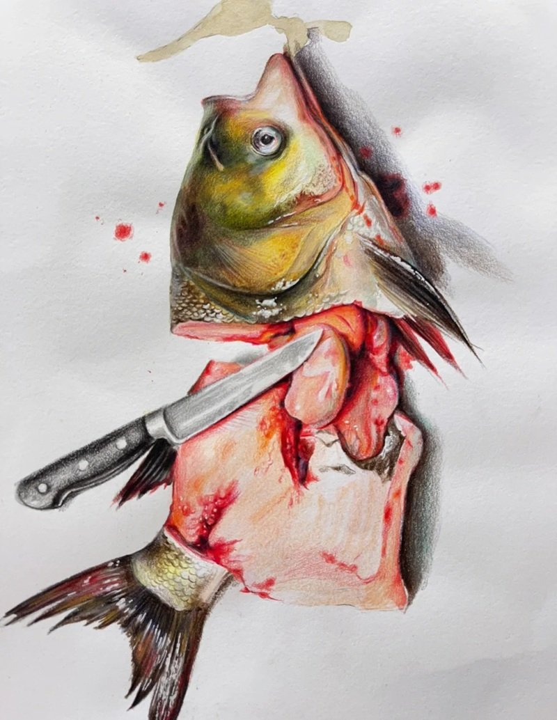 How to draw a bass fish step by step easy 6