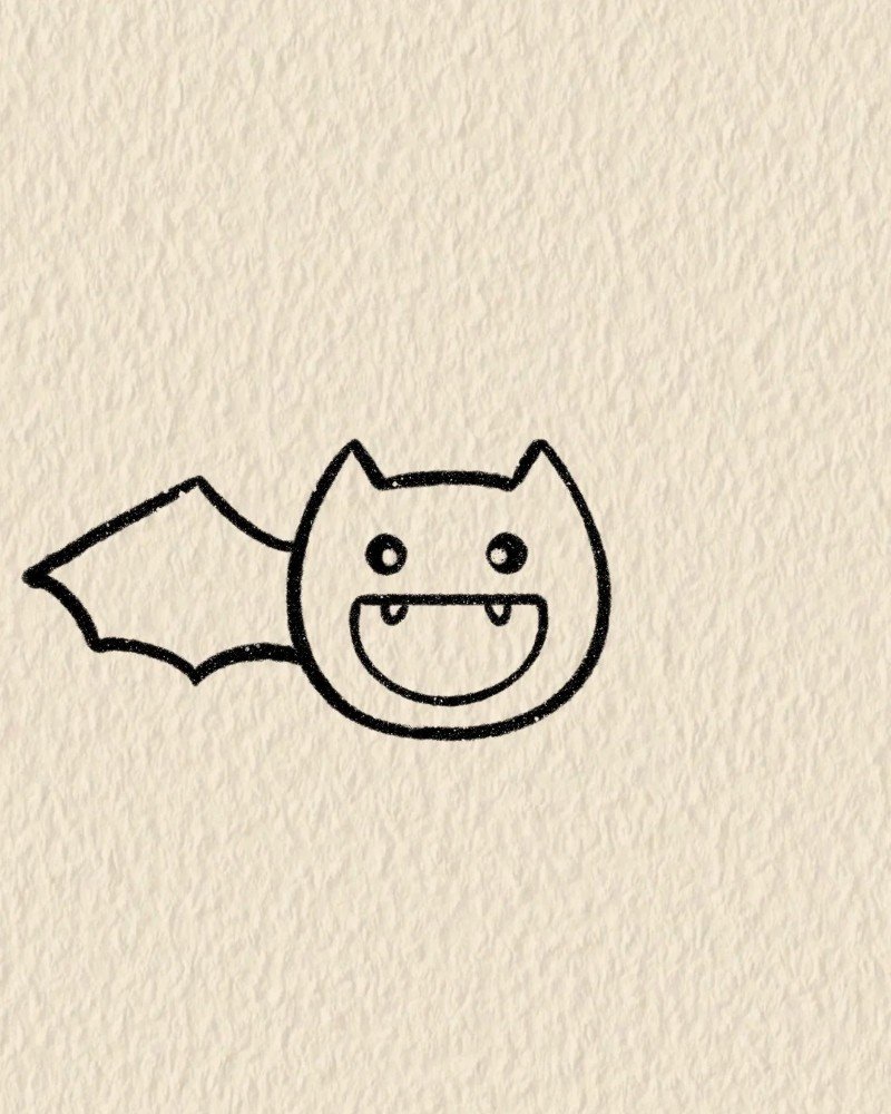 How to draw a bat 5
