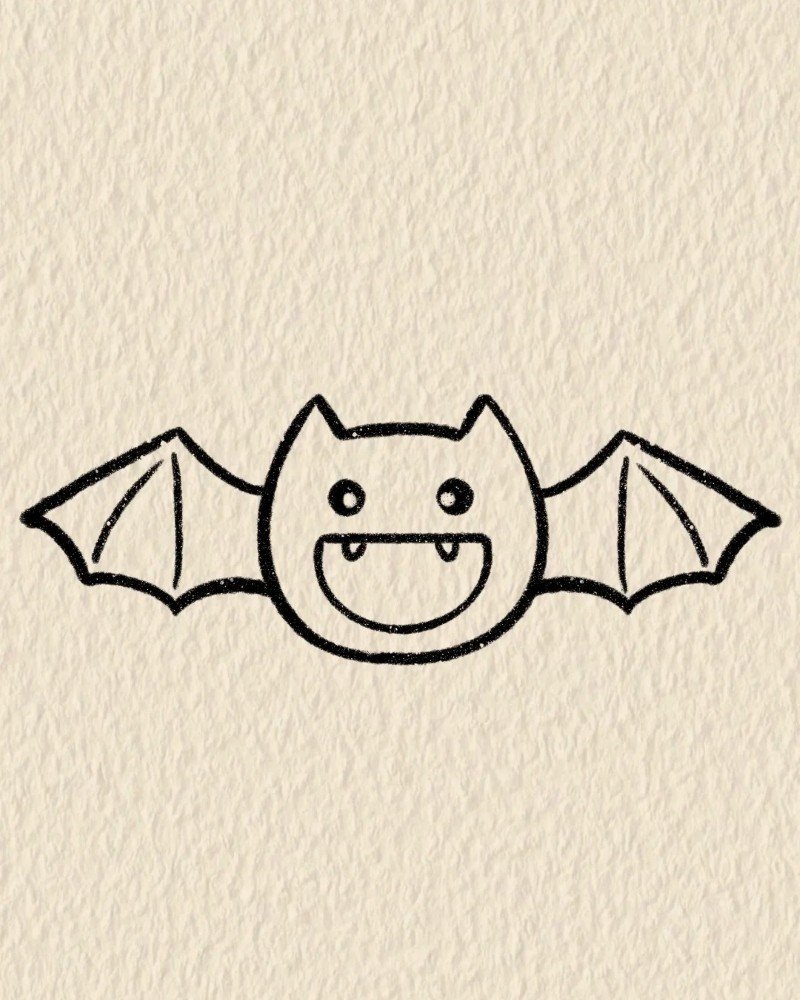 How to draw a bat 7