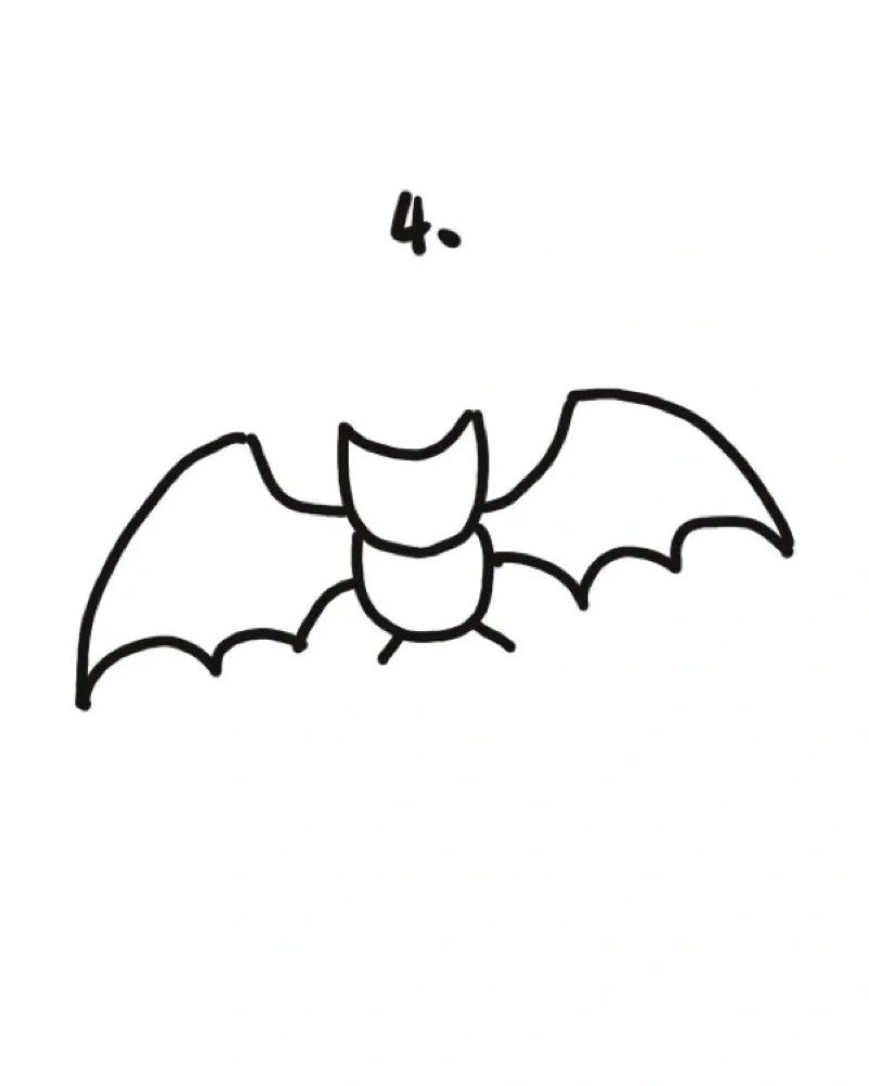 How to draw a bat for halloween 4