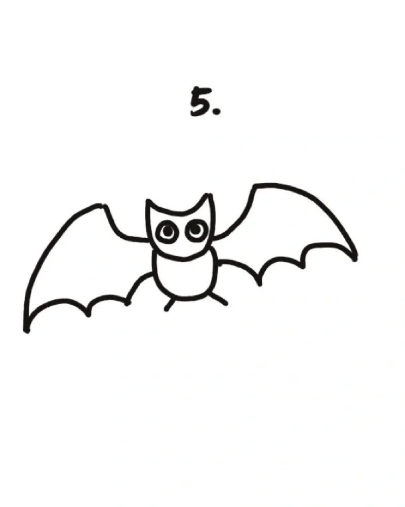 How to draw a bat for halloween 5