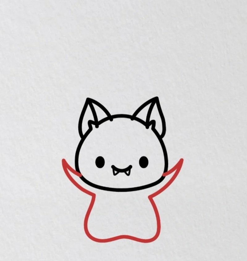How to draw a bat for kids 6