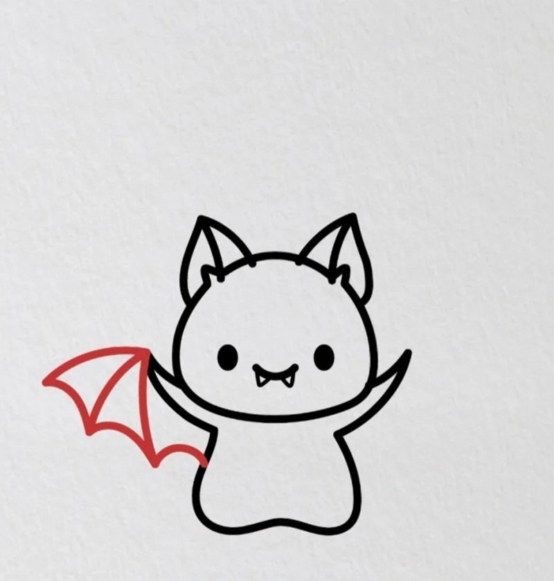 How to draw a bat for kids 7
