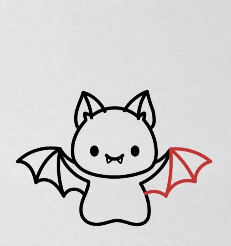 How to draw a bat for kids 8