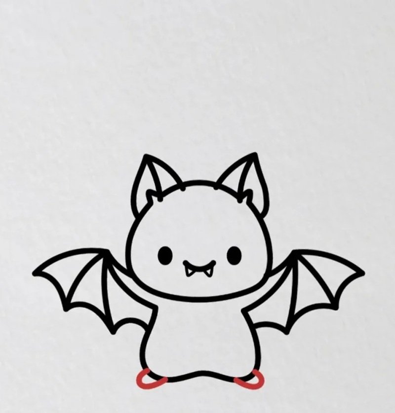 How to draw a bat for kids 9