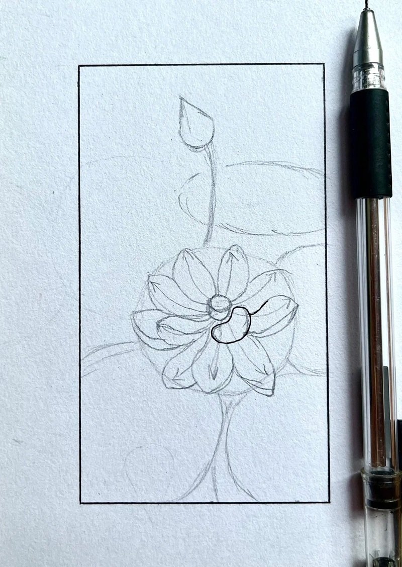 How to draw a beautiful lotus flower 3
