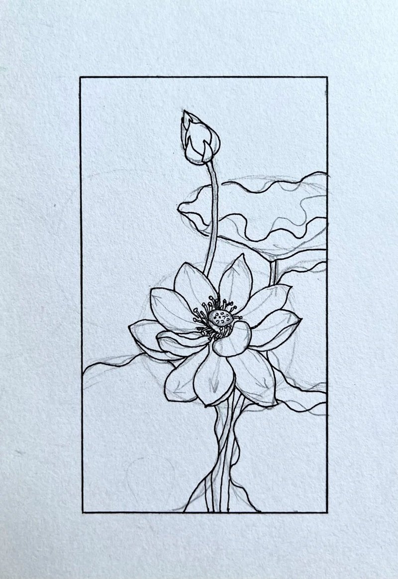 How to draw a beautiful lotus flower 9