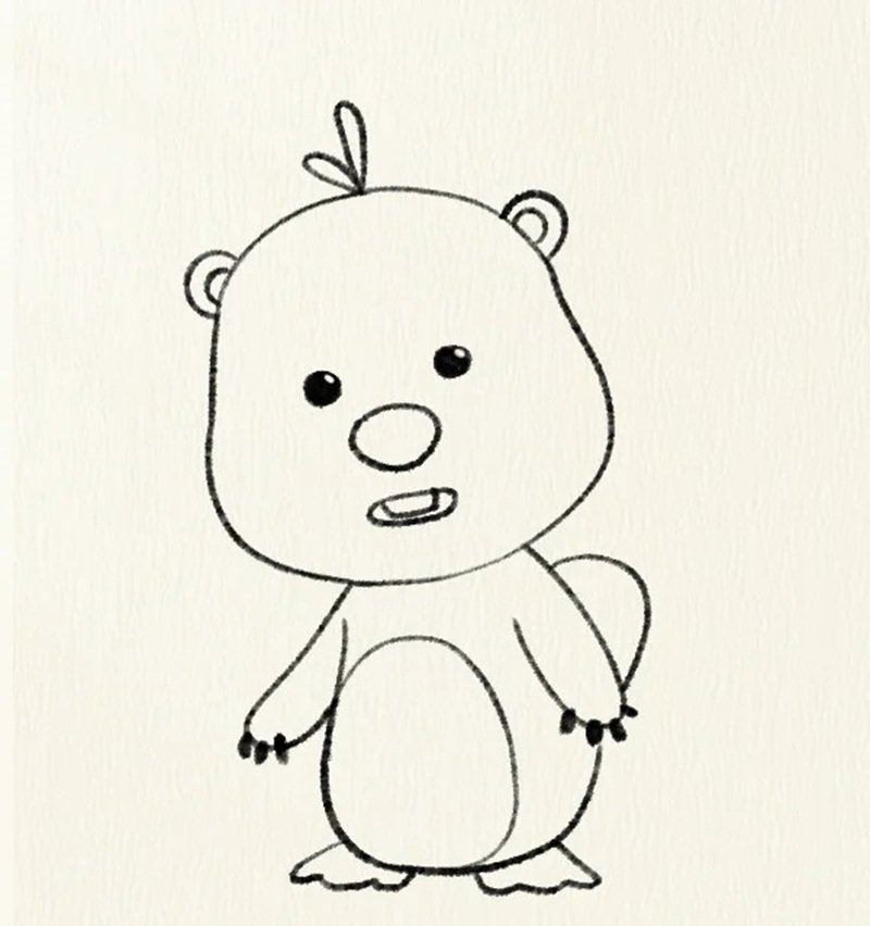 How to draw a beaver easy 4