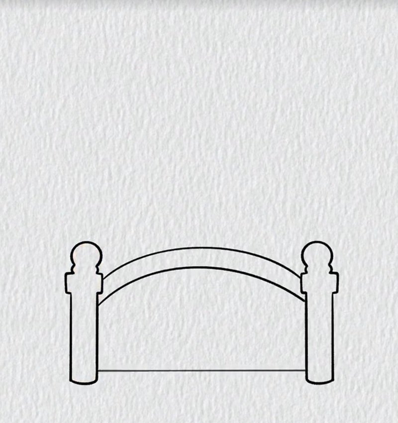 How to draw a bed step by step 2