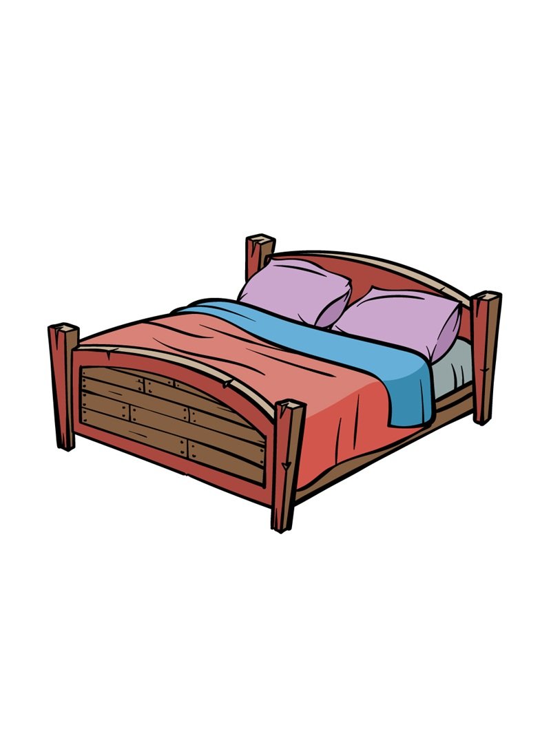 How to draw a bed