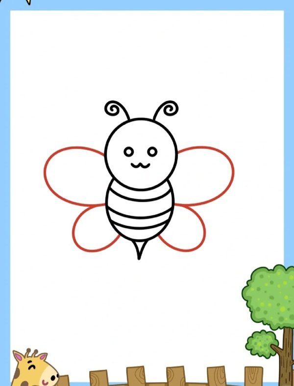 How to draw a bee 5