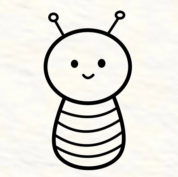 How to draw a bee for kids 4
