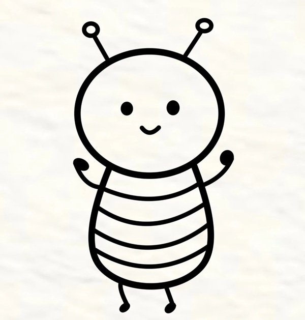 How to draw a bee for kids 5