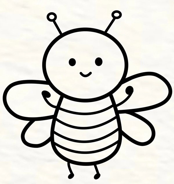 How to draw a bee for kids 6