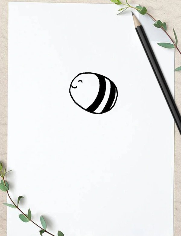 How to draw a bee step by step 2