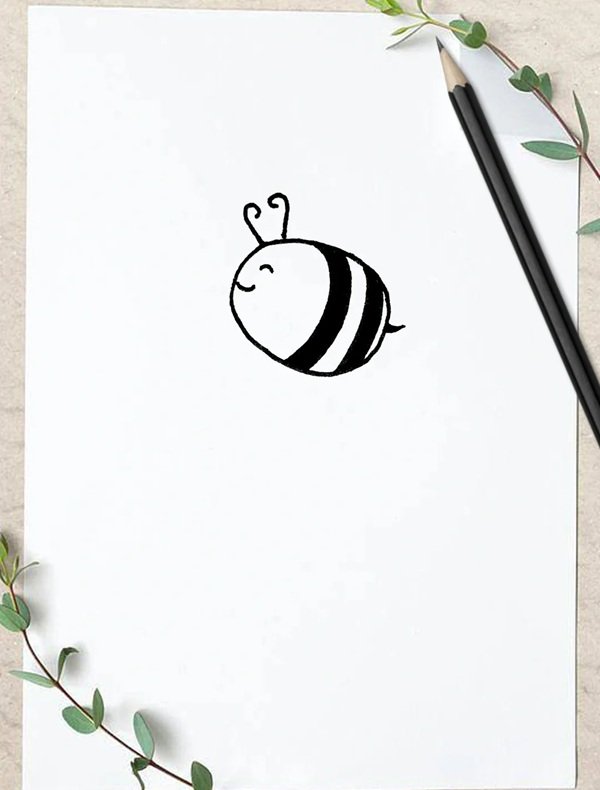 How to draw a bee step by step 3