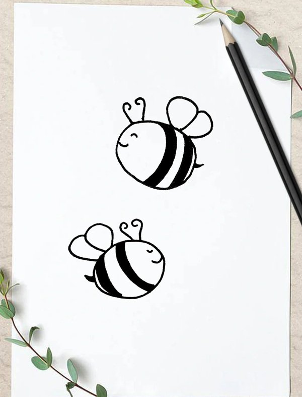 How to draw a bee step by step 4