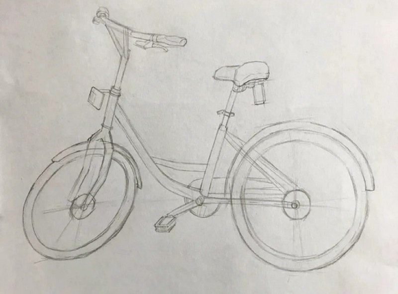 How to draw a bike easy 3
