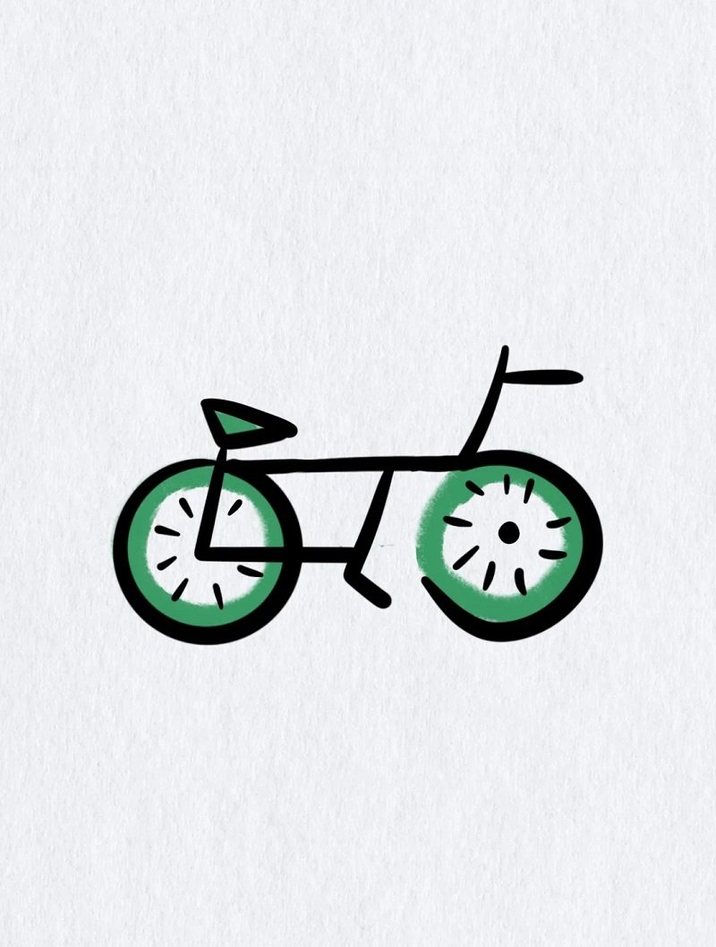 How to draw a bike step by step