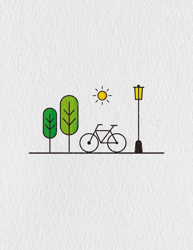 How to draw a bike for kids easy