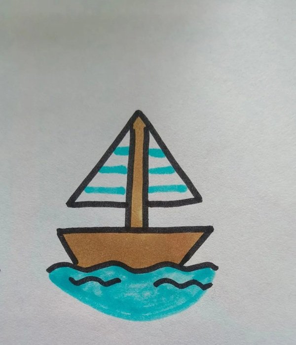 How to draw a boat step by step