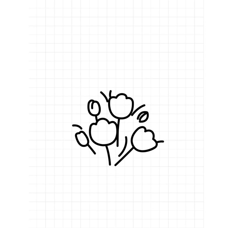 How to draw a bunch of flowers easy step by step 4