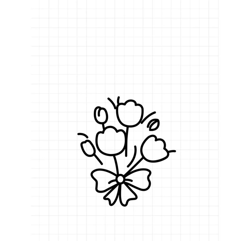 How to draw a bunch of flowers easy step by step 5