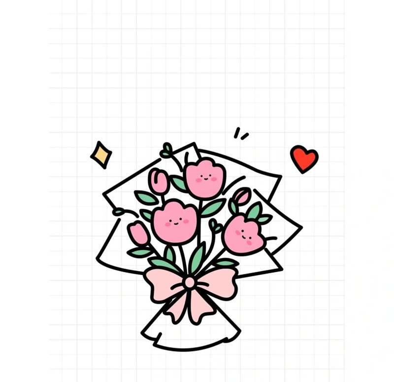 How to draw a bunch of flowers easy step by step 