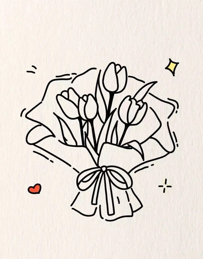 how-to-draw-a-bunch-of-flowers-easy