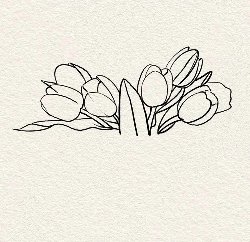 How to draw a bunch of flowers in a vase 4