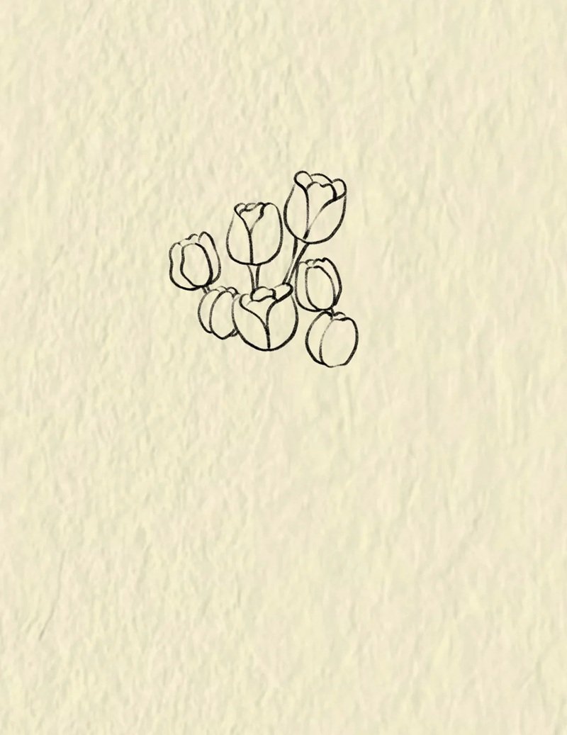 How to draw a bunch of flowers step by step 2