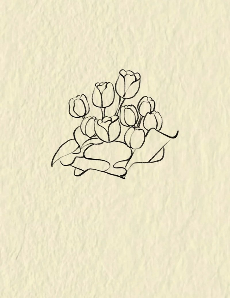 How to draw a bunch of flowers step by step 3
