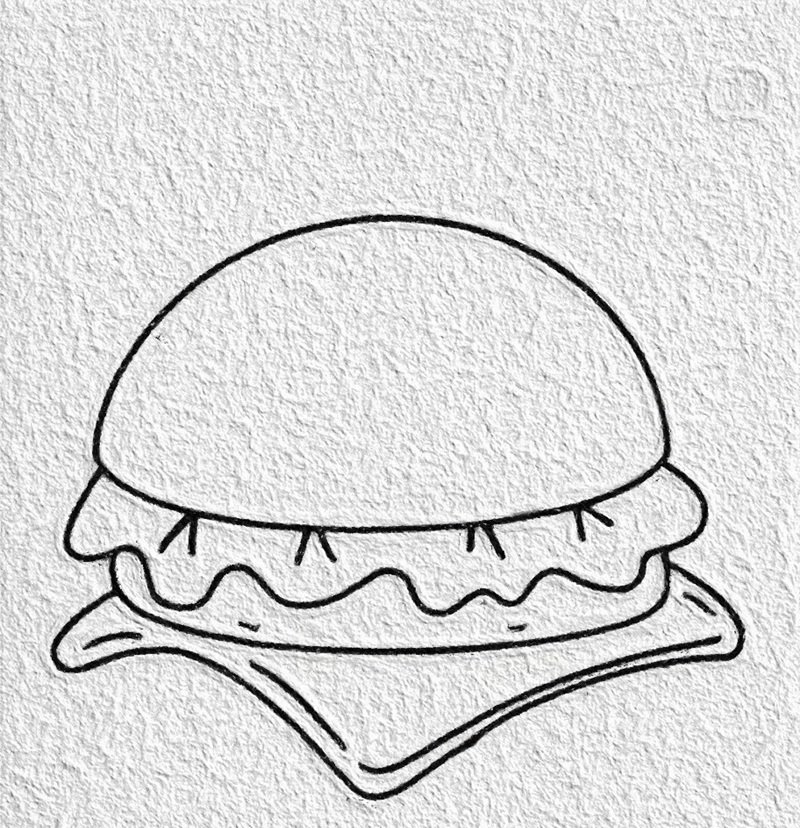 How to draw a burger 3