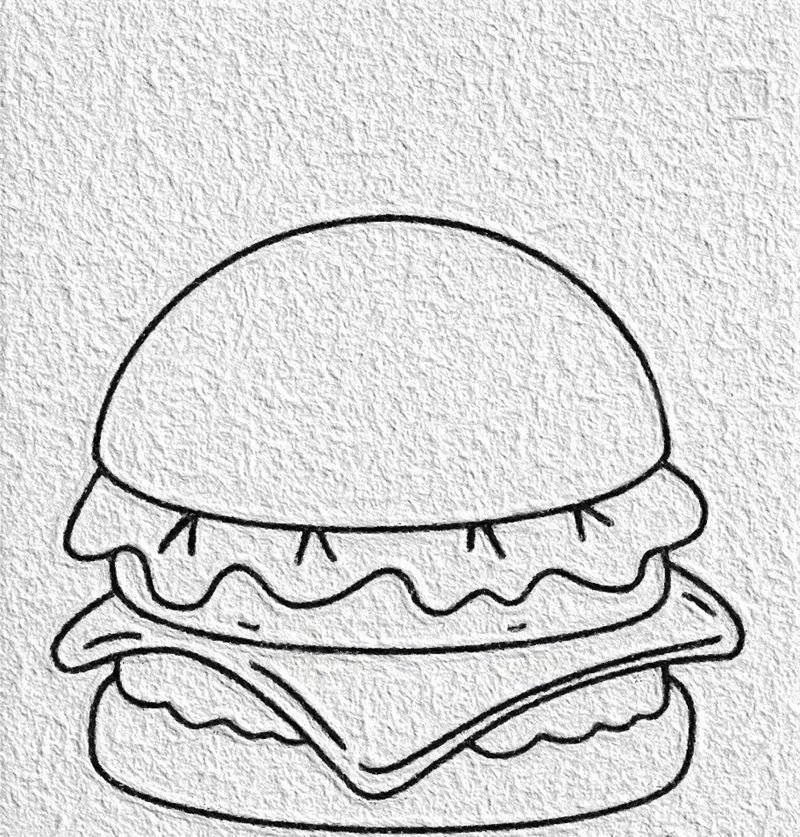 How to draw a burger 4