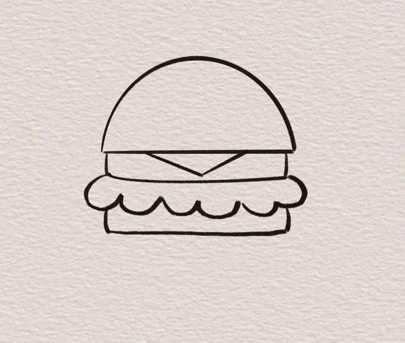 How to draw a burger easy 6 