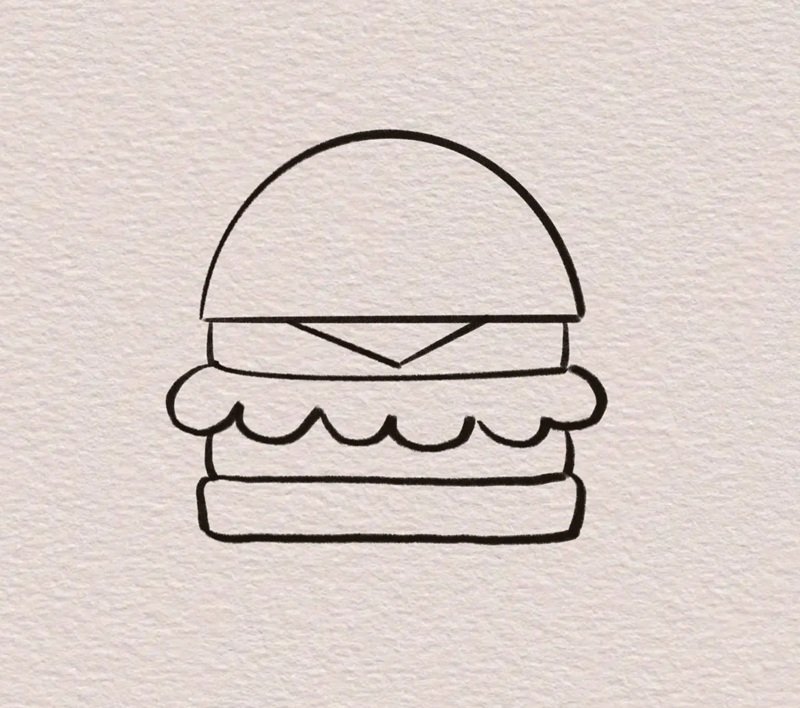How to draw a burger easy 7