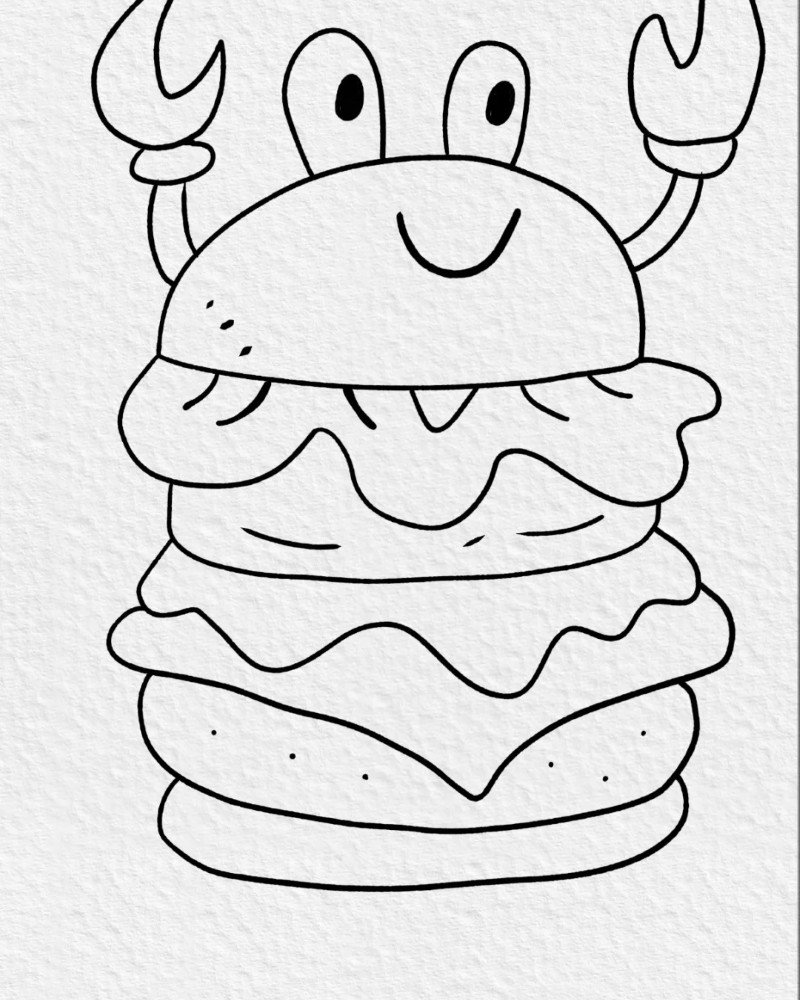 How to draw a burger step by step 11