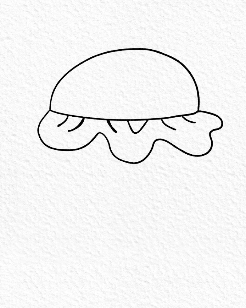 How to draw a burger step by step 3